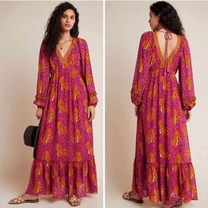 Farm Rio x Anthropologie Cheetah Maxi Dress - L